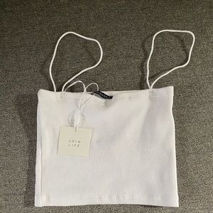Zara white cropped top